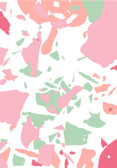 Terrazzo modern abstract template. Pink and green