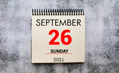 Save the Date written on a calendar - September 26