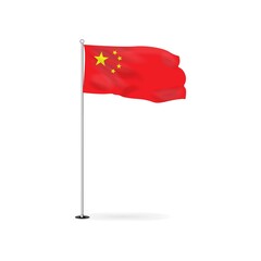 Flag of China, official colors and proportions correctly. National flag of China. Vector illustration. EPS10.