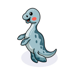 Cute little dinosaur cartoon standing