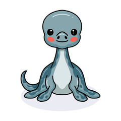 Cute little dinosaur cartoon sitting