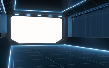 The black empty room, 3d rendering.