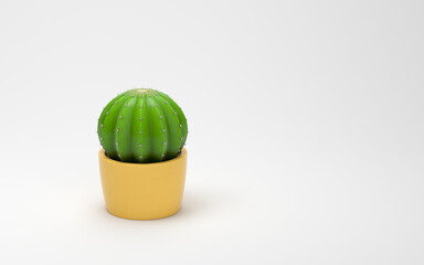 Cactus with a white background, 3d rendering.
