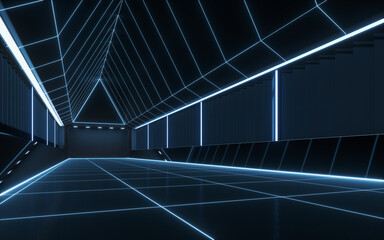 The black empty room, 3d rendering.