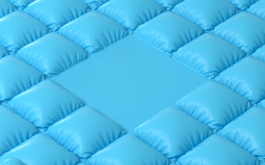 A blue cushion of air, 3d rendering.