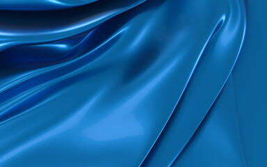 Flowing clothes with blue background, 3d rendering.