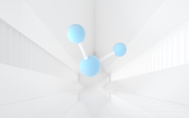 Molecule with white background, 3d rendering.