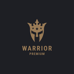 King of Sparta logo design inspiration, Spartan Helmet, ancient warrior vector. With a flat and clean logo style