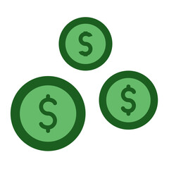 Money and dollars icon set