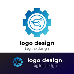 logo technology gear internet circle