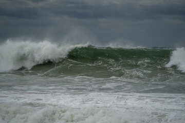 waves breaking on the beach