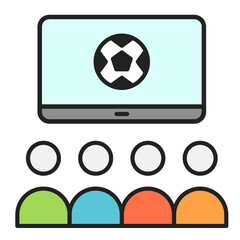 football watcher icon on tv
