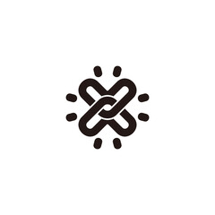 Obraz premium x cross overlapping line logo vector