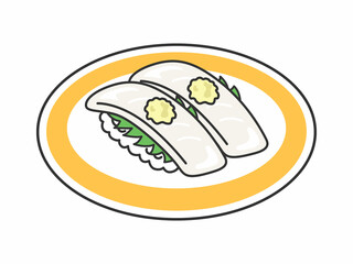 イカの寿司のイラスト Wall Mural Wallpaper Murals R Design イカの寿司のイラスト Wall Mural Wallpaper Murals R Design