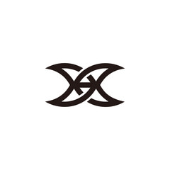 abstract letter sx simple overlapping line logo vector
