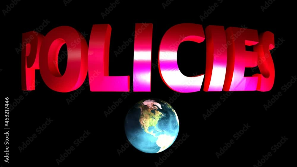 Poster the write policeis in red metallic letters on black background, in space, with rotating planet earth