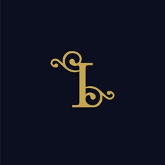 simple alphabet logo royal design golden concept with ornament
