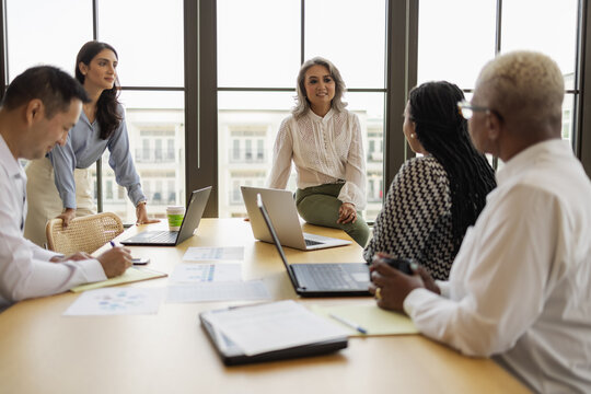 Business Colleagues In Team Meeting, Women Leadership 