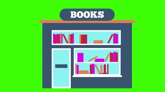 reen screen , buildings , Bookshop