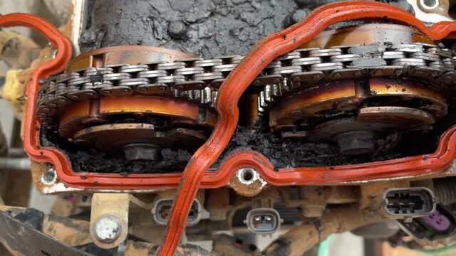 An engine damaged by lack of maintenance
