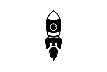 Rocket spaceship vector design. Rocket cartoon retro style illustration.