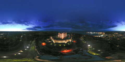 Spherical panorama of night Dover