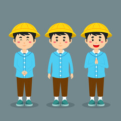 Fototapeta premium Elementary School Character with Expression
