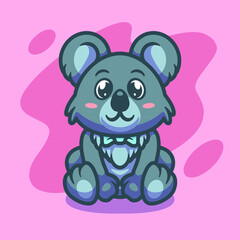 Cute koala mascot illustration design