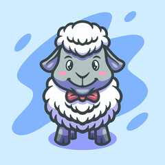 Cute sheep mascot illustration design