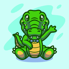 Cute crocodile mascot illustration design