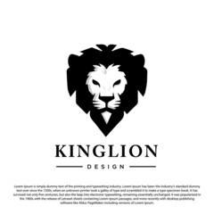 Lion head logo vector illustration, emblem design. Premium design