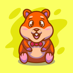 Cute hamster mascot illustration design