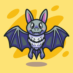 Cute bat mascot illustration design