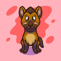 Cute hyena mascot illustration design
