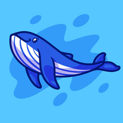 Cute whale mascot illustration design
