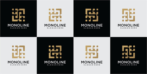 Set of awesome letter S logo design inspiration. logo design S bundling