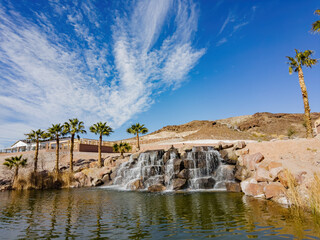 Obraz premium Waterfall landscape in Lake Las Vegas