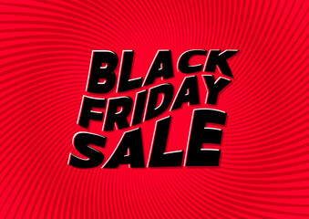 Black friday sale on red background. Social media web banner for shopping, sale, product promotion.