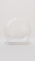 3d rendered illustration Glass ball dome with white base 