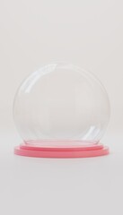 3d rendered illustration Glass ball dome with pink base 