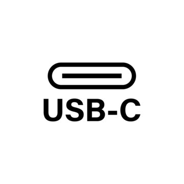 USB Type C or USB 4 connector cable icon vector.