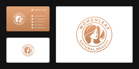 Beauty Woman Logo Design With Circle Badge