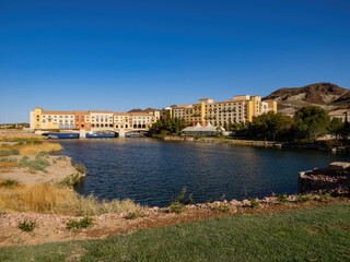 Sunny view of the lake landscape of Lake Las Vegas