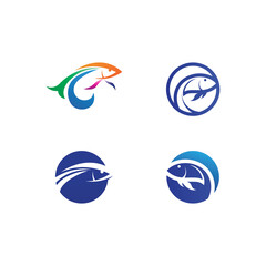 Fototapeta na wymiar Fish logo template icon animal aquatic logo and design