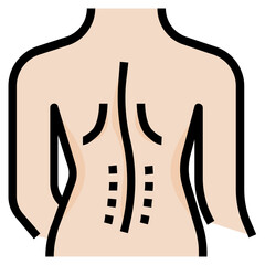 Lower back pain line icon