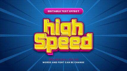 High speed editable text effect in modern 3d style