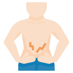 abdominal pain flat icon