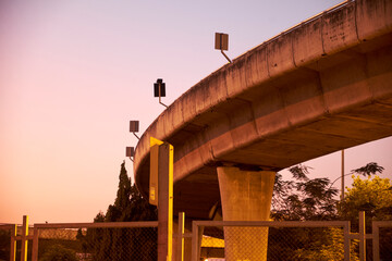 sunset over the bridge