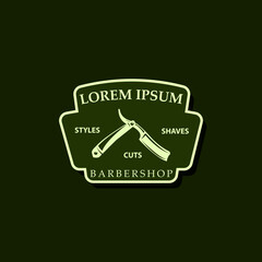 BARBERSHOPE LOGO WITH GREEN VINTAGE THEME