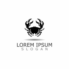 Crab vector illustration. Sea Logo creature in flat design crab icon Water animal
